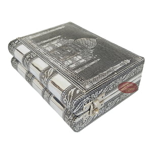 Antique Taj Mahal Designed, Silver Metal Finish, Wooden Handmade Jewelry Box